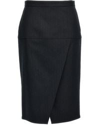 Fendi - Pinstriped Wool Skirt - Lyst