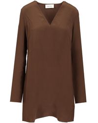 Matteau - Deep V-Neck Mini Dress Dresses - Lyst