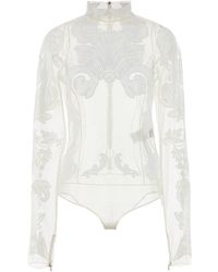 Stella McCartney - Embroidery Bodysuit Intimo Bianco - Lyst