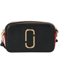 Marc Jacobs - Borsa snapshot camera bag small in pelle bicolor con maxi tracolla a righe - Lyst