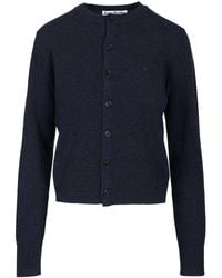 Acne Studios - Crew Neck Wool Cardigan Knitwear Black - Lyst