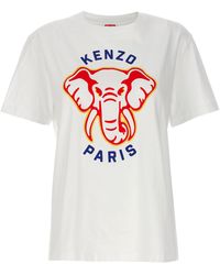 KENZO - Elephant T Shirt Bianco - Lyst