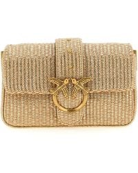 Pinko - Mini Love Bag Slouchy Borse A Spalla Oro-Donna - Lyst