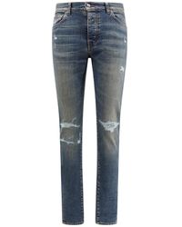 Amiri - Fracutred Jeans Blu - Lyst