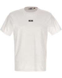 Gcds - Basic Logo T Shirt Bianco - Lyst