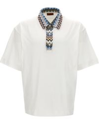 Missoni - Zigzag Collar Shirt Polo Bianco - Lyst