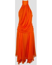 Alberta Ferretti - Eco-friendly Chiffon Draped Dress - Lyst