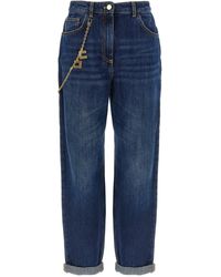 Elisabetta Franchi - Jewel Chain Jeans Blu-Donna - Lyst