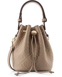 Tory Burch - T Monogram Pebble Mini Leather Bucket Bag-Donna - Lyst