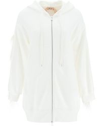 N°21 - Oversized Hoodie With Feathers - Lyst