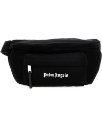 Palm Angels - Logo Print Fanny Pack Borse A Tracolla Bianco/Nero - Lyst