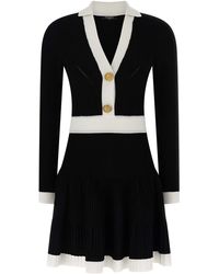 Balmain - Abito Bicolore - Lyst
