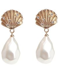 Self-Portrait - Shell Earrings - Lyst