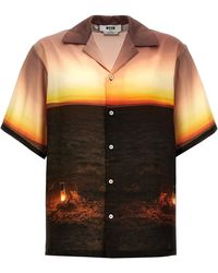 MSGM - Printed Shirt - Lyst