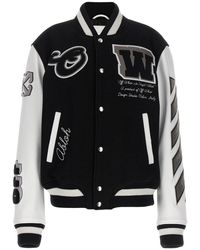 Off-White c/o Virgil Abloh - Off- And And Varsity Jacket - Lyst