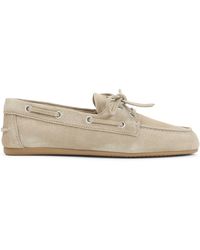 Miu Miu - Ecru Suede Calf Leather Loafers-Donna - Lyst