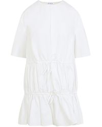 Alaïa - Cotton Ruffle Dress-Donna - Lyst