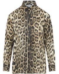 Roberto Cavalli - Natural Jaguard Print Shirt - Lyst