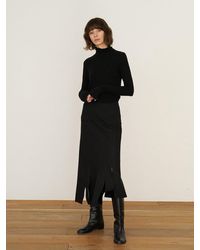 AEER Fringe Skirt - Black