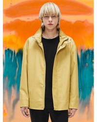 Add Cropped Leather Blouson - Yellow
