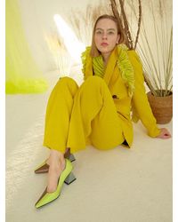 Yuul Yie Paola Court Shoes Cocoa Lime Smoky Green - Yellow