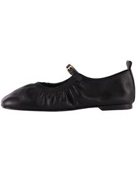 REIKE NEN Brown patent Mary Jane 60mm pumps