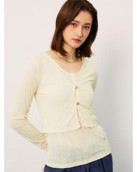 a.t.corner - Crop Cardigan And Sleeveless Top Set - Lyst