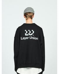LAYER UNION Oversized Logo Sweatshirt - Black