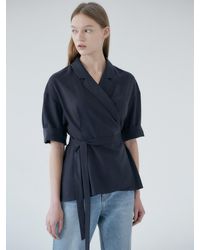 NILBY P Summer Wrapped Blouse - Blue