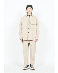 LAYER UNION V-cut Ctrs St Cropped Pants - Natural