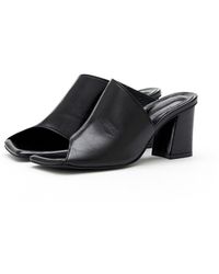 OSOI Square Angle Mule Sandal - Black