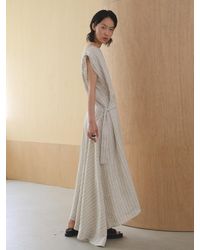 AEER Sleeveless Striped Linen Dress - Natural