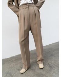 Low Classic Loose Fit Trouser - Natural