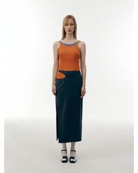Low Classic Rib Knit Bodysuit - Orange