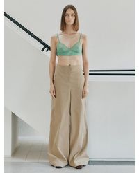 Low Classic See Through Stitch Bra Top - Green