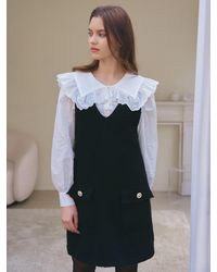 VEMVER - V Neck Tweed Sleeveless Dress - Lyst