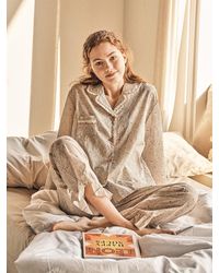 ULLALA PAJAMAS Rose Long Sleeve Pyjama Set - Natural