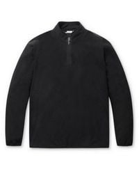 Golden Bear Half Zip-up Fleece T-shirt - Black