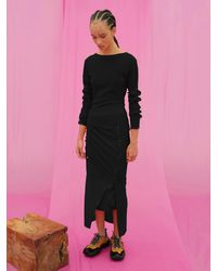 J.CHUNG Hanlle Sheer Button Skirt - Black