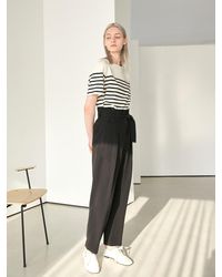 COLLABOTORY High Waist Belted Cocoon Pants - Black