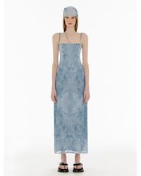 YUSE Denim Printed Halter Dress Top in Light Blue (Blue) | Lyst