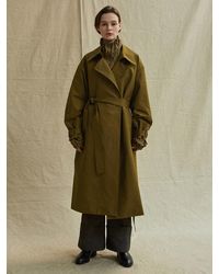 Low Classic |^|double Trench Coat Olive - Green