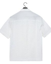 Noirer Overfit Ripple Half Shirt - White