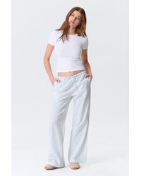 Monki - Low-Rise Relaxed Pull-On Trousers - Lyst