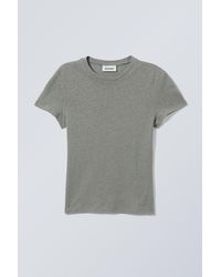 Weekday - Linen Blend Fitted T-shirt - Lyst