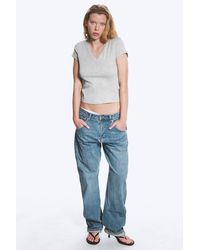 Weekday - Slim Fit Deep V-Neck T-Shirt - Lyst