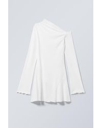 Weekday - Asymmetrisches Baumwoll-Minikleid mit Drapierung - Lyst