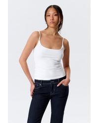 Monki - Slim Strap Tank Top - Lyst