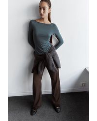 Monki - Sheer Boatneck Long-Sleeve - Lyst