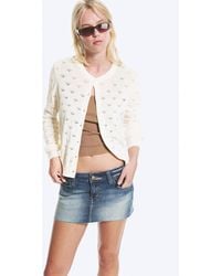 Monki - Knitted Pointelle Cardigan - Lyst